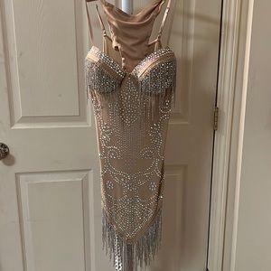 Banjul nylon/polyester rhinestone mini dress